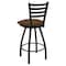 Holland Bar Stool Co 25" Swivel Counter Stool, Black Wrinkle, Rein Thatch Seat X410 - alternate 2